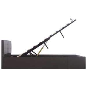 vidaXL Lit coffre hydraulique Gris similicuir 160×200cm