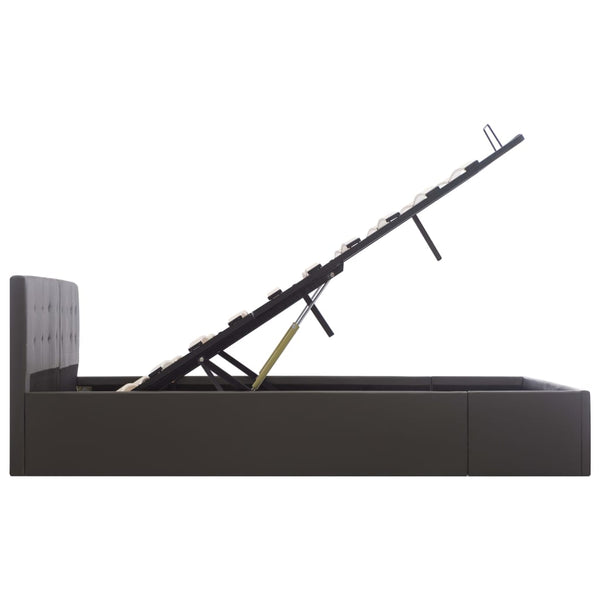 vidaXL Lit coffre hydraulique Gris similicuir 160×200cm