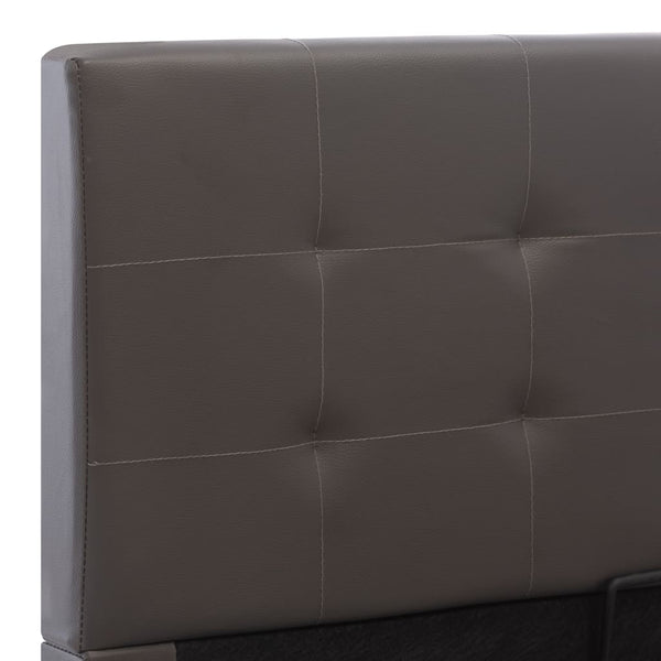 vidaXL Lit coffre hydraulique Gris similicuir 160×200cm