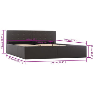 vidaXL Lit coffre hydraulique Gris similicuir 160×200cm