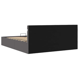 Bett mit Bettkasten Hydraulisch LED Grau Kunstleder 160x200 cm