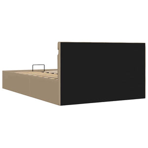 Stauraumbett mit LED Cappuccino-Braun Kunstleder 140×200cm