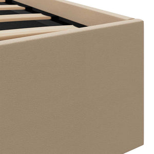 Stauraumbett mit LED Cappuccino-Braun Kunstleder 140×200cm