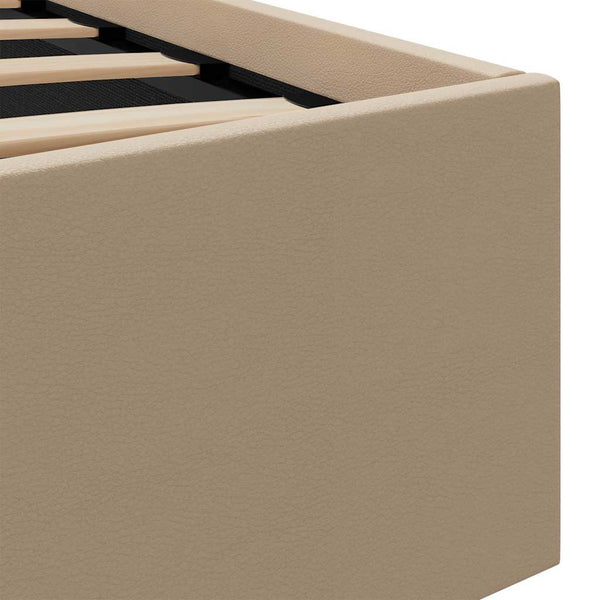 Stauraumbett mit LED Cappuccino-Braun Kunstleder 140×200cm