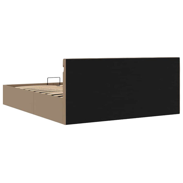 Stauraumbett mit LED Cappuccino-Braun Kunstleder 160×200cm