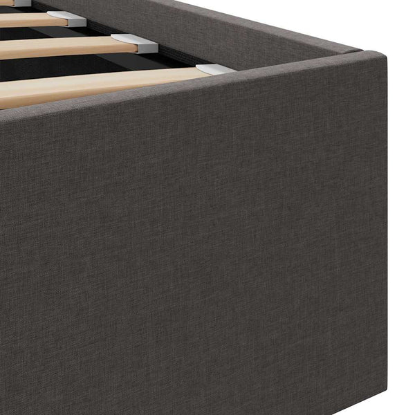 vidaXL Lit coffre hydraulique Gris foncé Tissu 90x200 cm