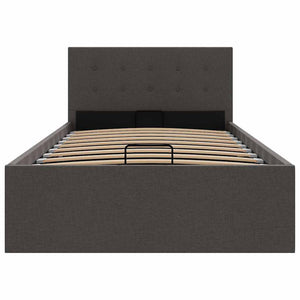 vidaXL Lit coffre hydraulique gris foncé tissu 100x200 cm