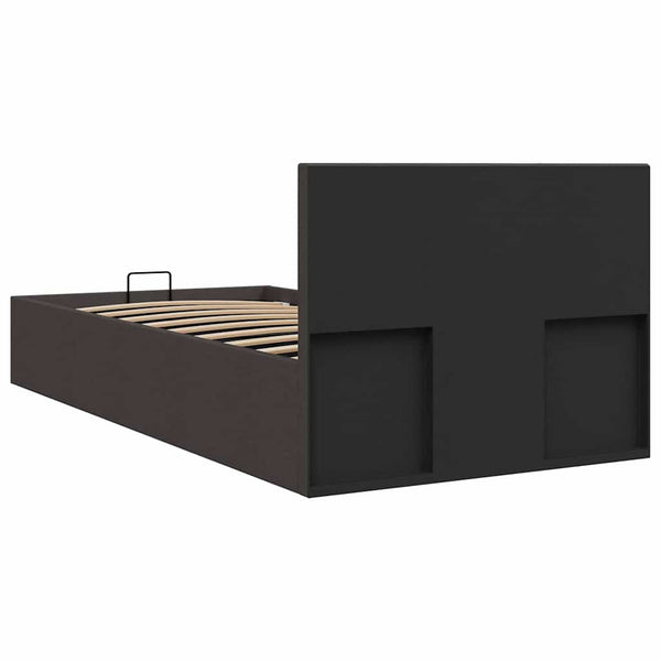 vidaXL Lit coffre hydraulique gris foncé tissu 100x200 cm