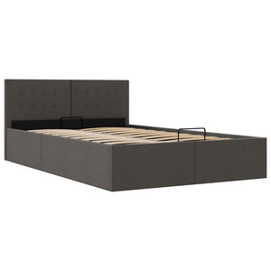 vidaXL Lit de rangement hydraulique gris foncé en tissu 120x200 cm
