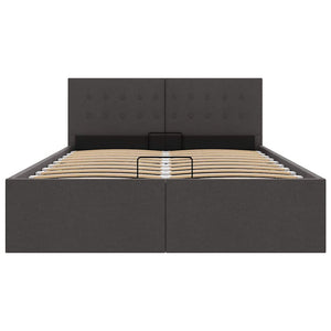 vidaXL Lit de rangement hydraulique gris foncé en tissu 120x200 cm