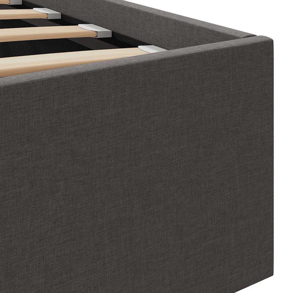 vidaXL Lit de rangement hydraulique gris foncé en tissu 120x200 cm