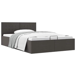 vidaXL Lit coffre hydraulique gris foncé tissu 140x200 cm