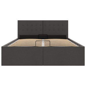 vidaXL Lit coffre hydraulique gris foncé tissu 140x200 cm