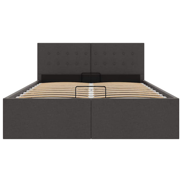 vidaXL Lit coffre hydraulique gris foncé tissu 140x200 cm