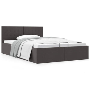 vidaXL Lit coffre hydraulique gris foncé tissu 140x200 cm