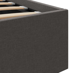 vidaXL Lit de rangement hydraulique gris foncé en tissu 160x200 cm