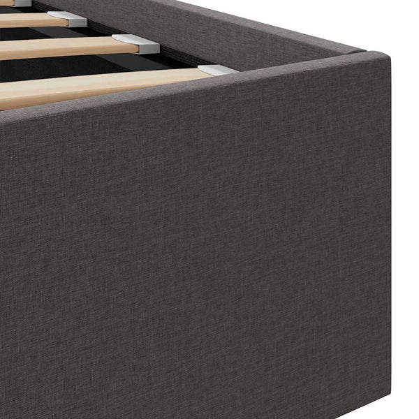 vidaXL Lit de rangement hydraulique gris foncé en tissu 160x200 cm