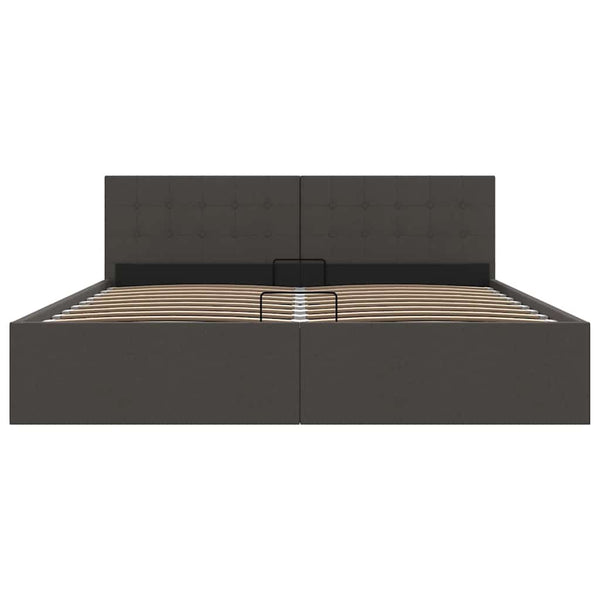 vidaXL Lit coffre hydraulique gris foncé en tissu 180x200 cm
