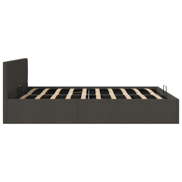 vidaXL Lit coffre hydraulique gris foncé en tissu 180x200 cm