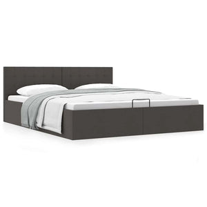vidaXL Lit coffre hydraulique gris foncé en tissu 180x200 cm