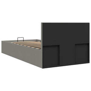 vidaXL Hydraulic Storage Bed Light Grey Fabric 90x200 cm