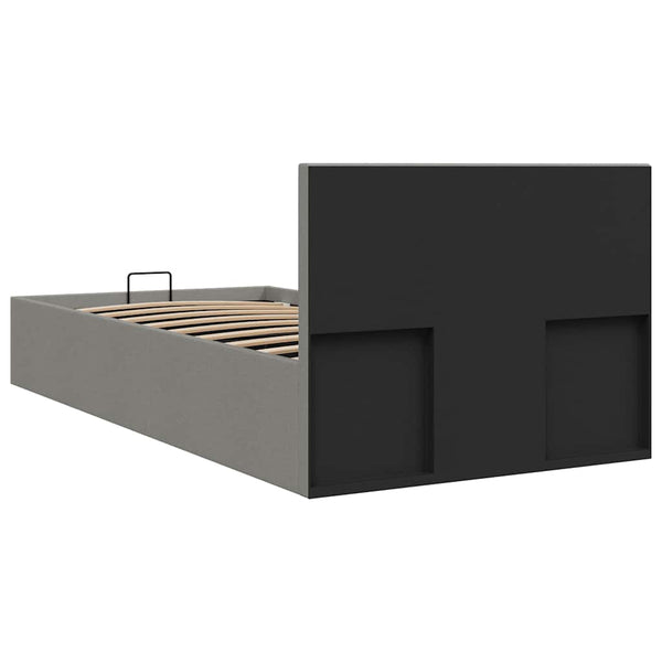 vidaXL Hydraulic Storage Bed Light Grey Fabric 90x200 cm