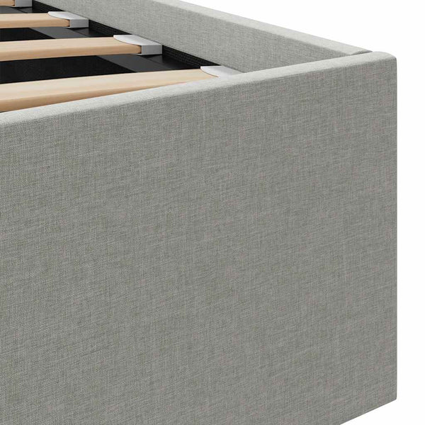 vidaXL Hydraulic Storage Bed Light Grey Fabric 90x200 cm