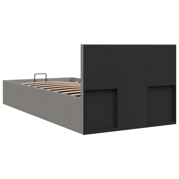 vidaXL Hydraulic Storage Bed Light Grey Fabric 100x200 cm