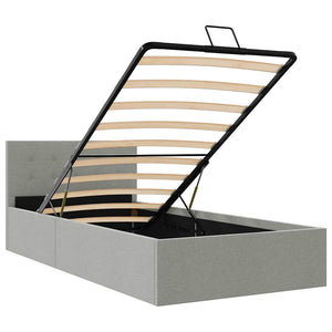 vidaXL Hydraulic Storage Bed Light Grey Fabric 100x200 cm
