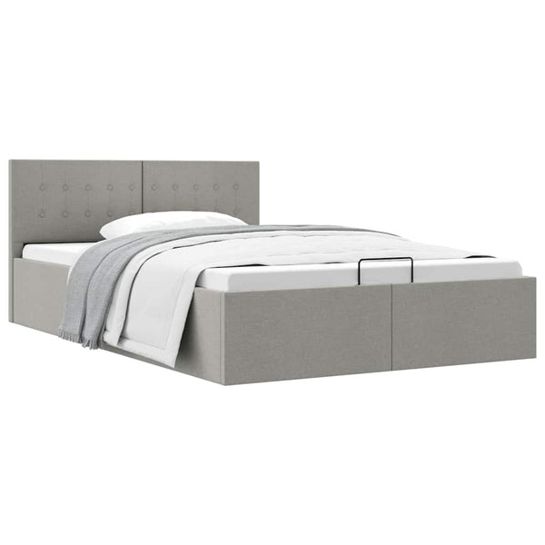 vidaXL Lit coffre hydraulique gris clair tissu 120 x 200 cm