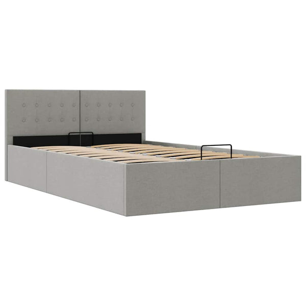 vidaXL Lit coffre hydraulique gris clair tissu 120 x 200 cm