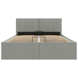 vidaXL Lit coffre hydraulique gris clair tissu 120 x 200 cm