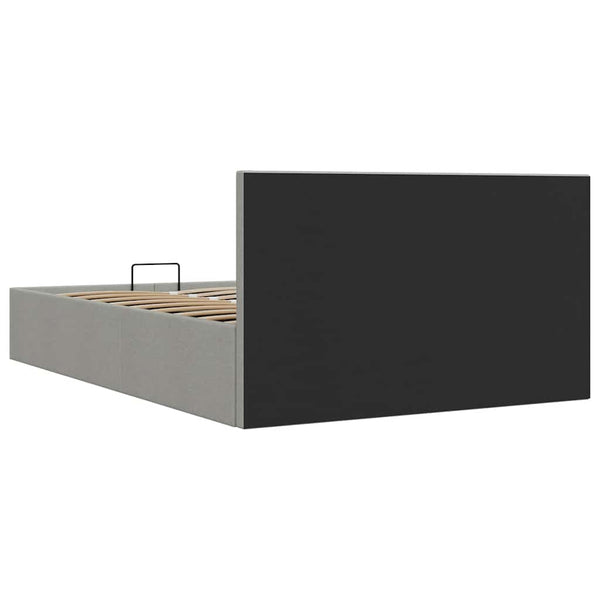 vidaXL Lit coffre hydraulique gris clair tissu 120 x 200 cm