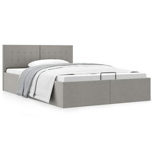 vidaXL Lit coffre hydraulique gris clair tissu 120 x 200 cm