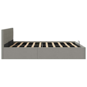 vidaXL Lit coffre hydraulique gris clair tissu 160x200 cm