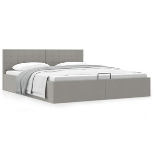 vidaXL Lit coffre hydraulique gris clair tissu 160x200 cm