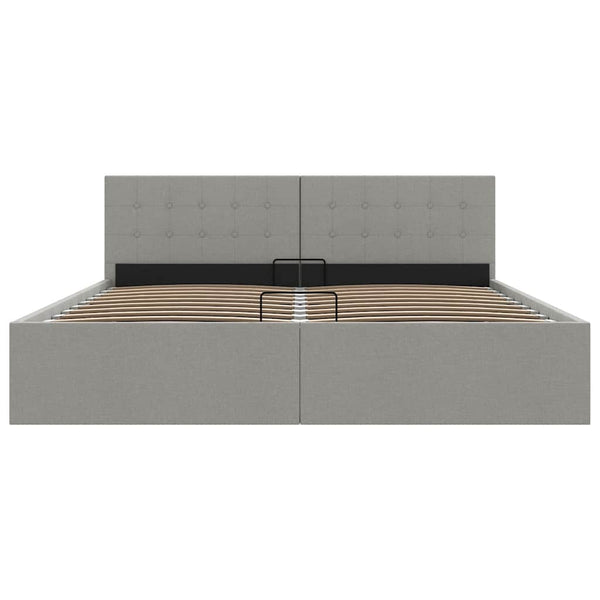 vidaXL Lit de rangement hydraulique gris clair en tissu 180×200 cm