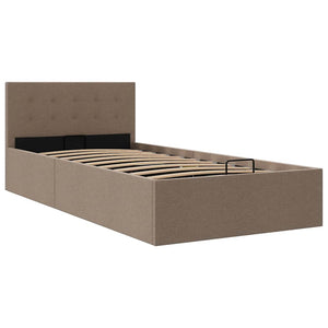 Stauraumbett Hydraulisch Taupe Stoff 90×200 cm