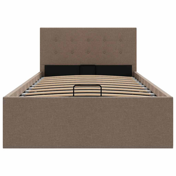 Stauraumbett Hydraulisch Taupe Stoff 90×200 cm