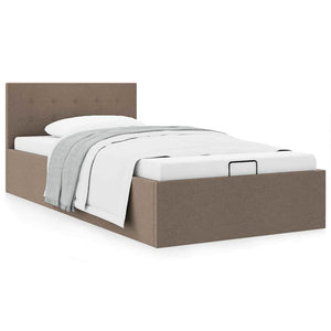 Stauraumbett Hydraulisch Taupe Stoff 90×200 cm