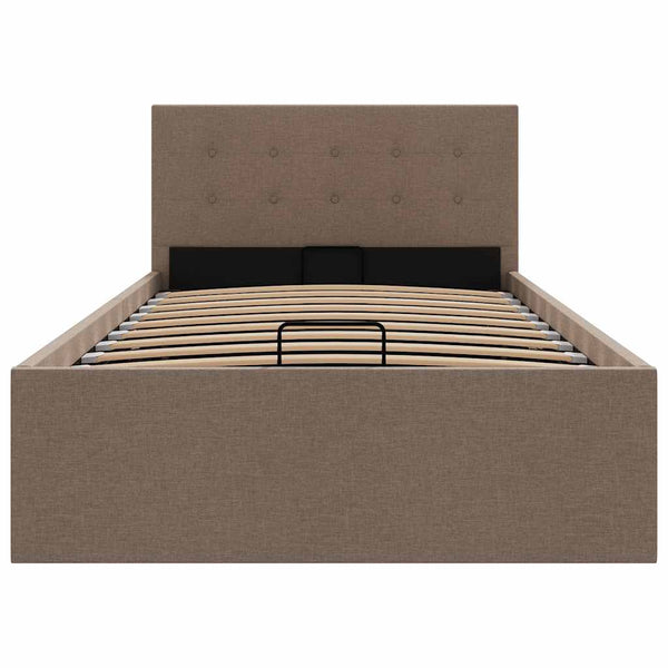 Stauraumbett Hydraulisch Taupe Stoff 100×200 cm
