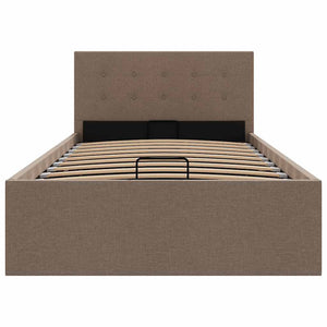 Stauraumbett Hydraulisch Taupe Stoff 100×200 cm