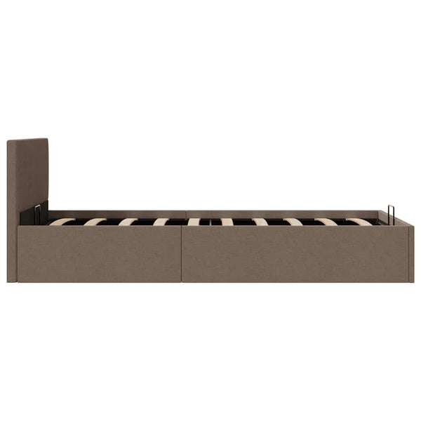 Stauraumbett Hydraulisch Taupe Stoff 100×200 cm