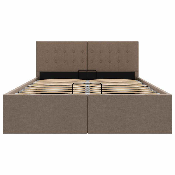 Stauraumbett Hydraulisch Taupe Stoff 120×200 cm