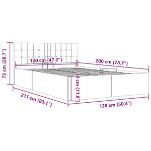Stauraumbett Hydraulisch Taupe Stoff 120×200 cm