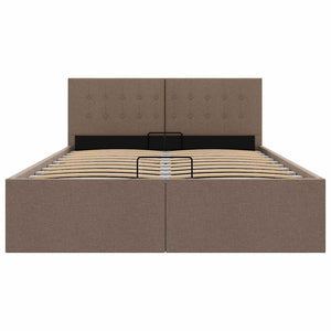 Stauraumbett Hydraulisch Taupe Stoff 140×200 cm