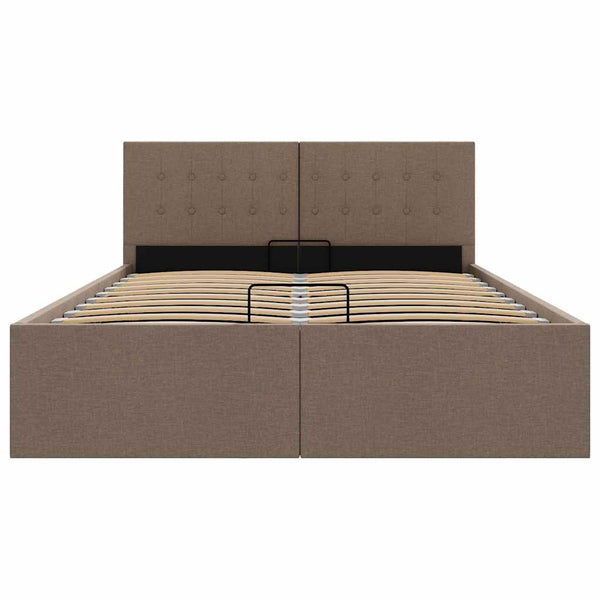 Stauraumbett Hydraulisch Taupe Stoff 140×200 cm