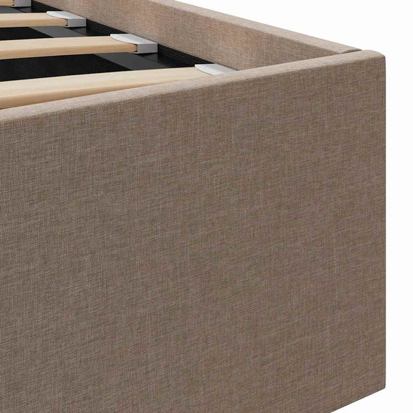 Stauraumbett Hydraulisch Taupe Stoff 140×200 cm