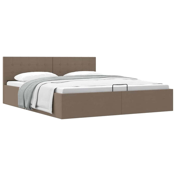 Stauraumbett Hydraulisch Taupe Stoff 160×200 cm