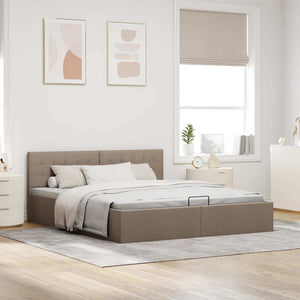 Stauraumbett Hydraulisch Taupe Stoff 160×200 cm
